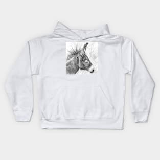 DONKEY pencil portrait .2 Kids Hoodie